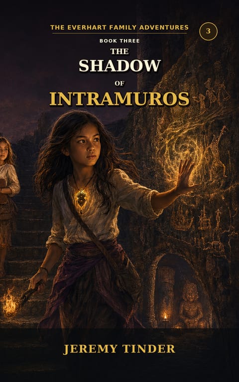 The Shadow of Intramuros — book cover: The Everhart Family Adventures Book 3